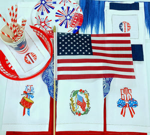 Patriotic Embroidered Linens