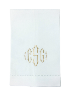 Orleans Monogrammed Linen Guest Towel
