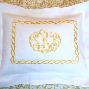 Chain Sham with Olivia Swiss Monogram