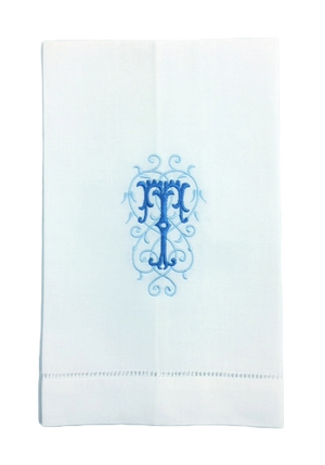 Esme Monogrammed Linen Guest Towel