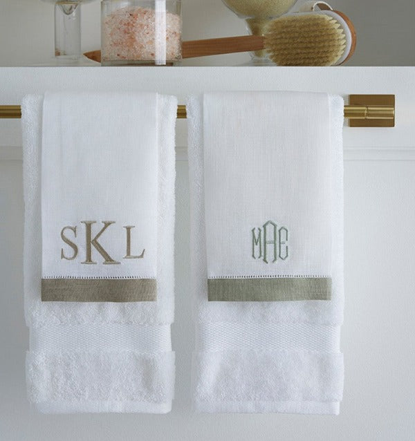 Monaco Couture Monogram Luxury Bath Towels with - Bella Lino Linens