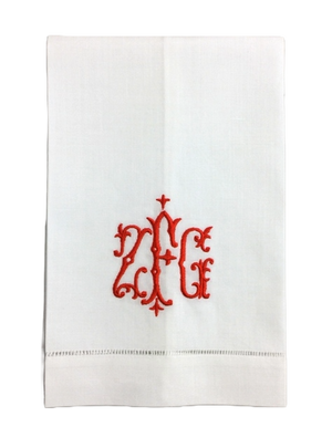 Isabella Monogrammed Linen Guest Towel