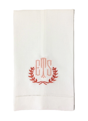 Lorraine Monogrammed Linen Guest Towel