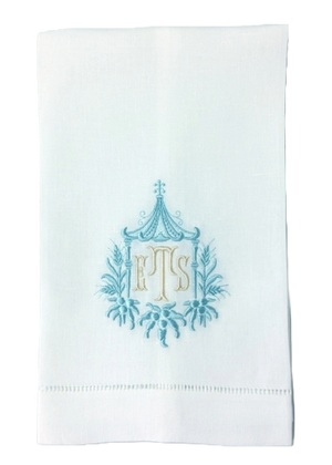 Pagoda Chinoiserie Linen Guest Towel