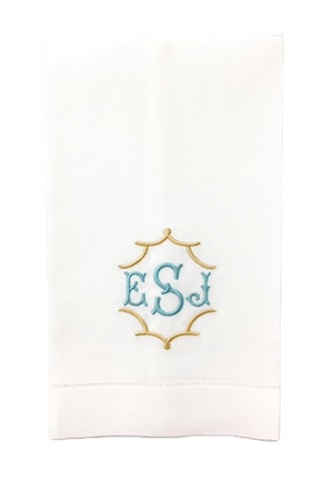 Pavilion Monogrammed Linen Guest Towels